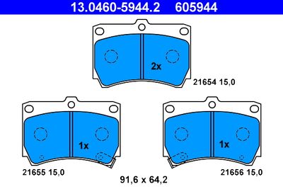 Brake Pad Set, disc brake ATE 13.0460-5944.2