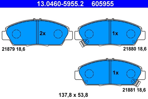 ATE 13.0460-5955.2 Brake Pad Set, disc brake