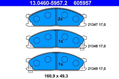 Brake Pad Set, disc brake ATE 13.0460-5957.2