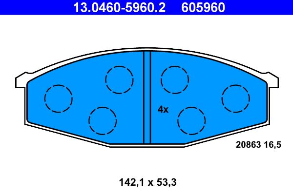 ATE 13.0460-5960.2 Brake Pad Set, disc brake
