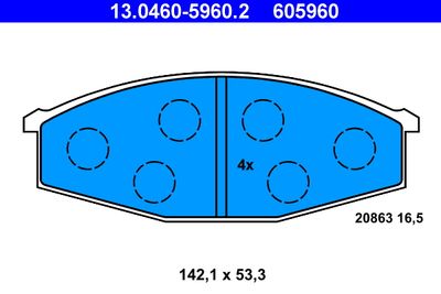 Brake Pad Set, disc brake ATE 13.0460-5960.2