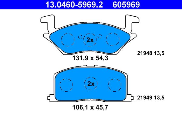 ATE 13.0460-5969.2 Brake Pad Set, disc brake