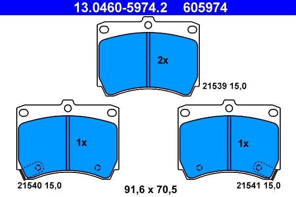 ATE 13.0460-5974.2 Brake Pad Set, disc brake