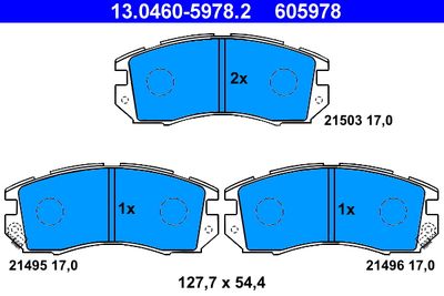 Brake Pad Set, disc brake ATE 13.0460-5978.2