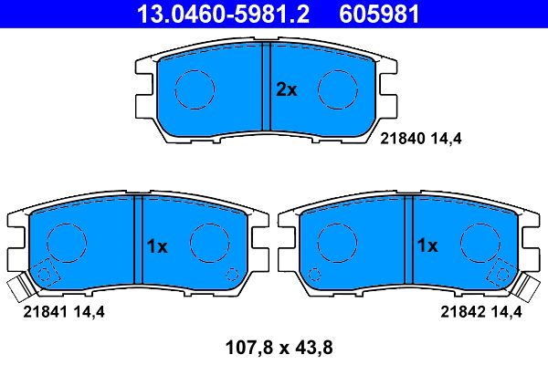 ATE 13.0460-5981.2 Brake Pad Set, disc brake