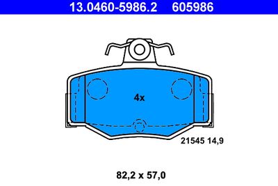 Brake Pad Set, disc brake ATE 13.0460-5986.2