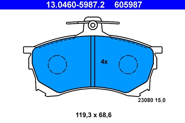 ATE 13.0460-5987.2 Brake Pad Set, disc brake