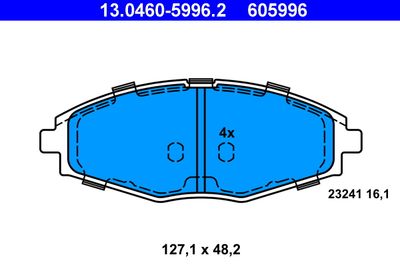 Brake Pad Set, disc brake ATE 13.0460-5996.2