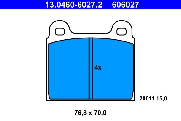 ATE 13.0460-6027.2 Brake Pad Set, disc brake