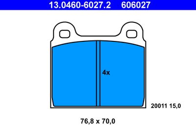 Brake Pad Set, disc brake ATE 13.0460-6027.2