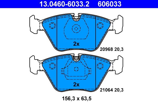 ATE 13.0460-6033.2 Brake Pad Set, disc brake