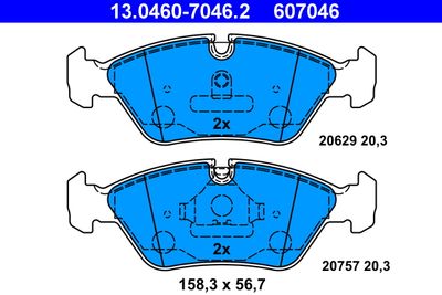 Brake Pad Set, disc brake ATE 13.0460-7046.2
