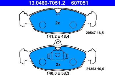 Brake Pad Set, disc brake ATE 13.0460-7051.2
