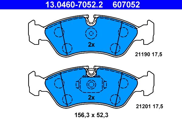 ATE 13.0460-7052.2 Brake Pad Set, disc brake