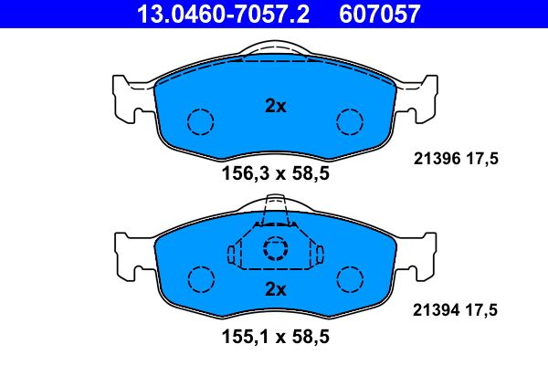 ATE 13.0460-7057.2 Brake Pad Set, disc brake
