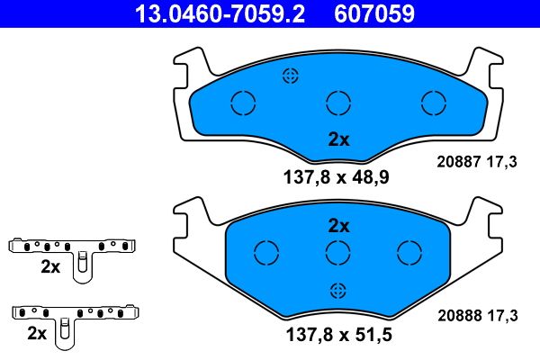 ATE 13.0460-7059.2 Brake Pad Set, disc brake