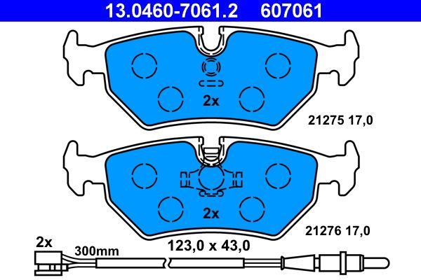 ATE 13.0460-7061.2 Brake Pad Set, disc brake