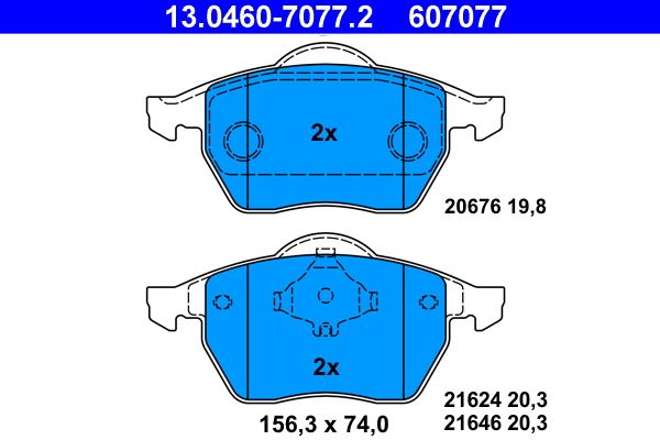 ATE 13.0460-7077.2 Brake Pad Set, disc brake