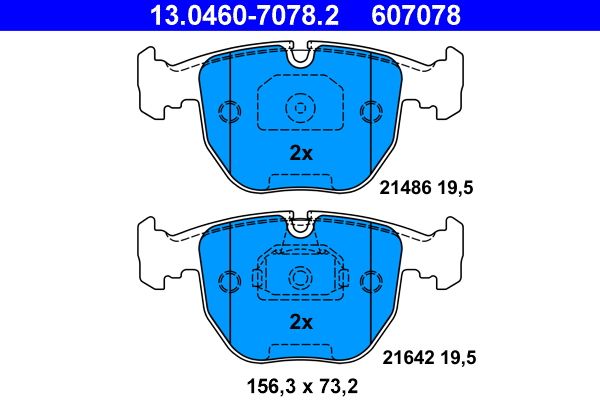 ATE 13.0460-7078.2 Brake Pad Set, disc brake