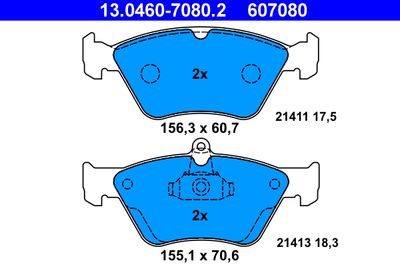 Brake Pad Set, disc brake ATE 13.0460-7080.2