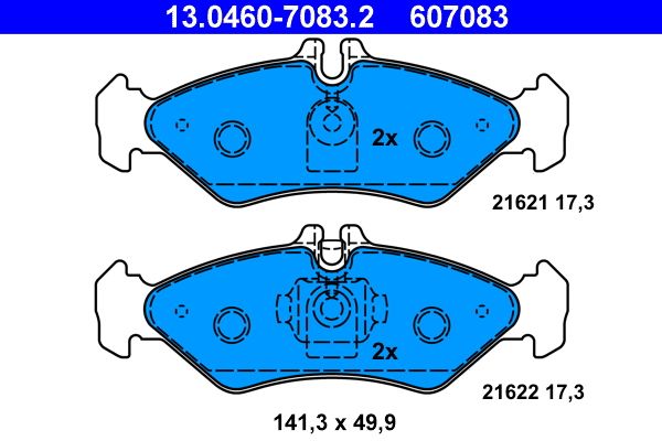 ATE 13.0460-7083.2 Brake Pad Set, disc brake