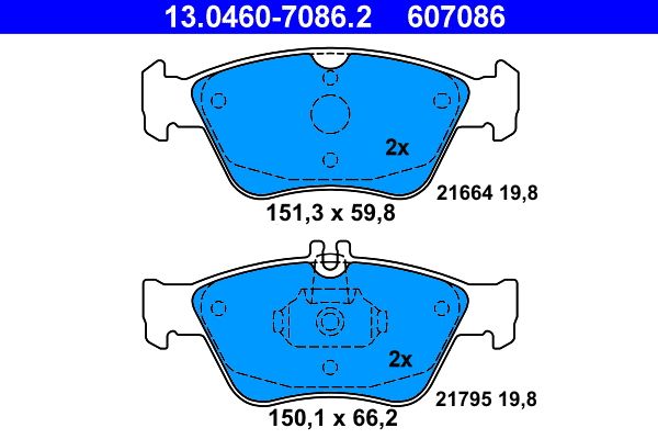 ATE 13.0460-7086.2 Brake Pad Set, disc brake