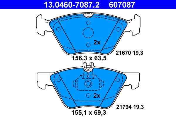 ATE 13.0460-7087.2 Brake Pad Set, disc brake