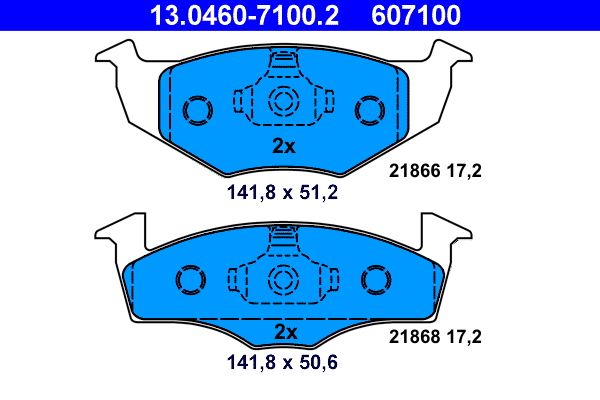 ATE 13.0460-7100.2 Brake Pad Set, disc brake