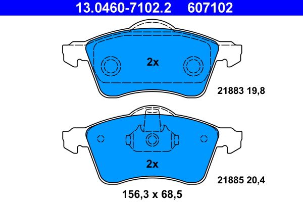 ATE 13.0460-7102.2 Brake Pad Set, disc brake