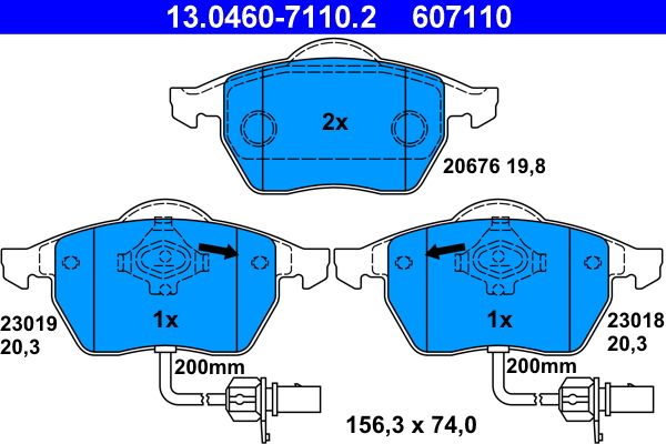 ATE 13.0460-7110.2 Brake Pad Set, disc brake