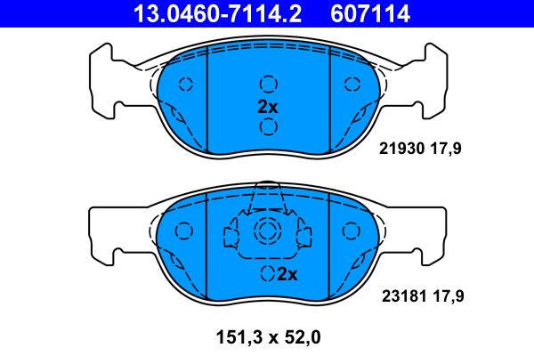 ATE 13.0460-7114.2 Brake Pad Set, disc brake