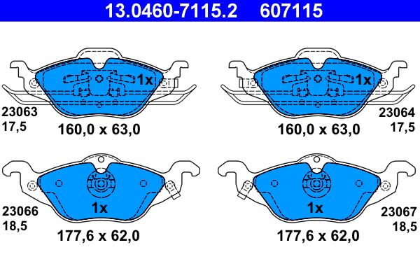 ATE 13.0460-7115.2 Brake Pad Set, disc brake