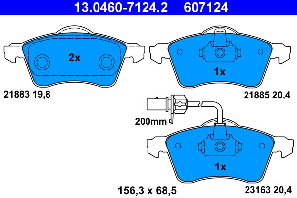ATE 13.0460-7124.2 Brake Pad Set, disc brake