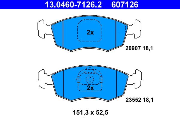 ATE 13.0460-7126.2 Brake Pad Set, disc brake