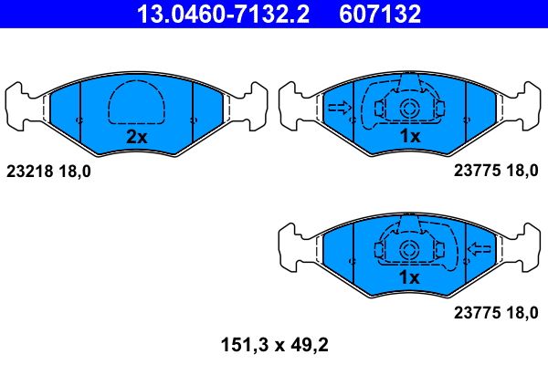 ATE 13.0460-7132.2 Brake Pad Set, disc brake