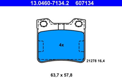 Brake Pad Set, disc brake ATE 13.0460-7134.2