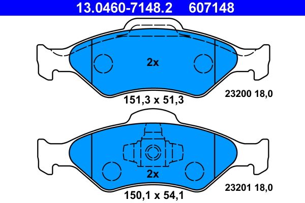 ATE 13.0460-7148.2 Brake Pad Set, disc brake