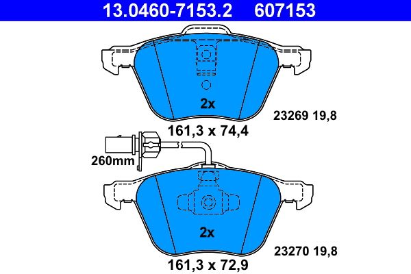 ATE 13.0460-7153.2 Brake Pad Set, disc brake