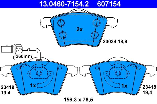 ATE 13.0460-7154.2 Brake Pad Set, disc brake