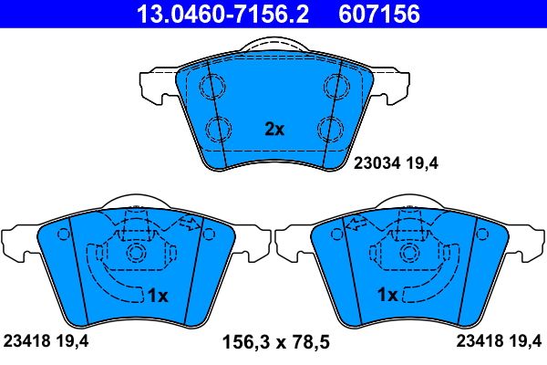 ATE 13.0460-7156.2 Brake Pad Set, disc brake