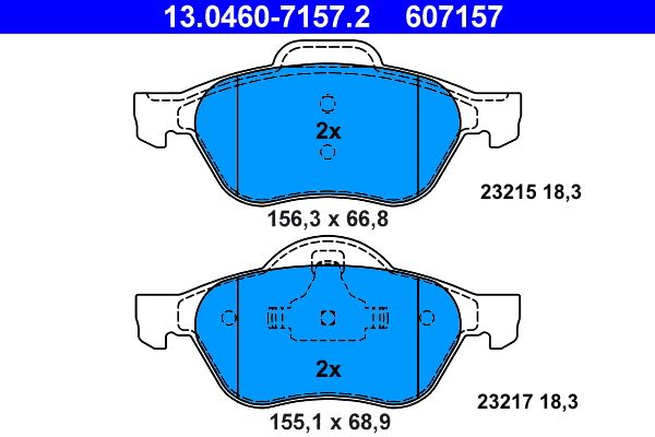 ATE 13.0460-7157.2 Brake Pad Set, disc brake