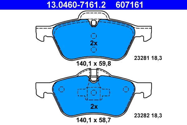 ATE 13.0460-7161.2 Brake Pad Set, disc brake