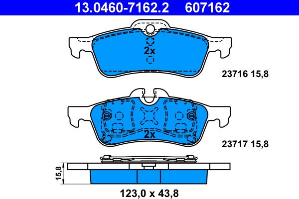 ATE 13.0460-7162.2 Brake Pad Set, disc brake