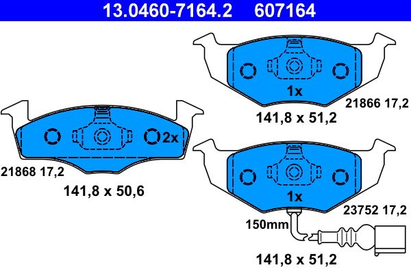 ATE 13.0460-7164.2 Brake Pad Set, disc brake