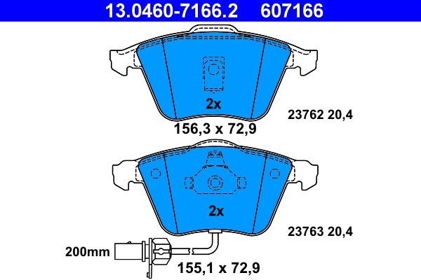ATE 13.0460-7166.2 Brake Pad Set, disc brake