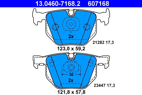ATE 13.0460-7168.2 Brake Pad Set, disc brake