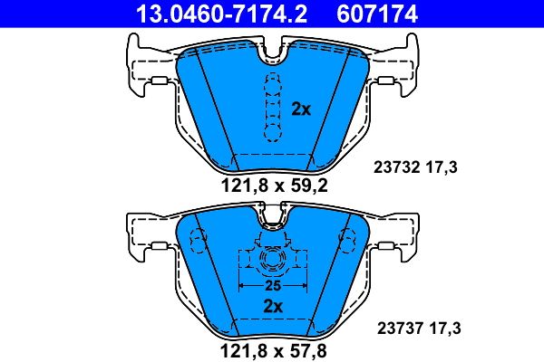 ATE 13.0460-7174.2 Brake Pad Set, disc brake