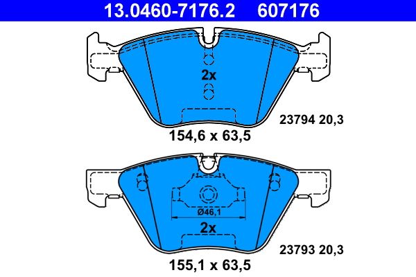 ATE 13.0460-7176.2 Brake Pad Set, disc brake