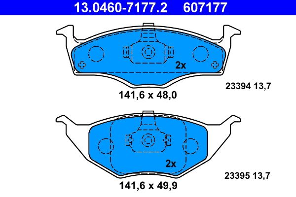 ATE 13.0460-7177.2 Brake Pad Set, disc brake