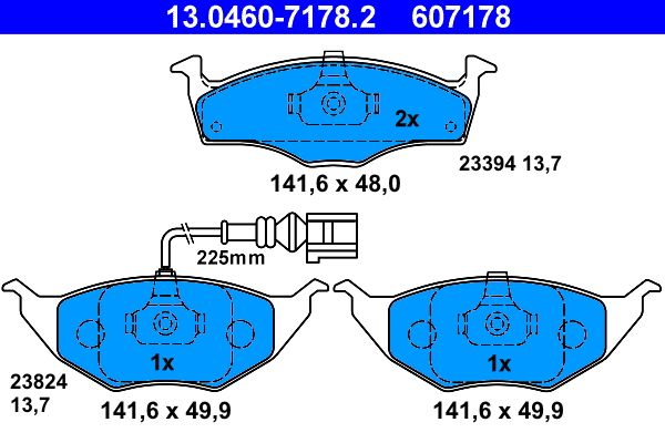 ATE 13.0460-7178.2 Brake Pad Set, disc brake
